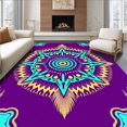 thumbnail image 1 of ODIKA 4'x6' Machine Washable Non-Slip Area Rug, Mystic Dreamcatcher Medallion with Feathered Filigree Details High Traffic Rug with Pad, Purple, 454244, 1 of 8