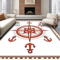 thumbnail image 1 of ODIKA 4'x6' Machine Washable Non-Slip Area Rug, Nautical Compass Rose Maritime Navigation Design Floor Covering High Traffic Rug with Pad, Orange, 714008, 1 of 8