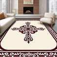 thumbnail image 1 of ODIKA 4'x6' Machine Washable Non-Slip Area Rug, Noble Enchantment Luxurious Exquisite Aristocratic Masterwork High Traffic Rug, Brown, 666266, 1 of 7