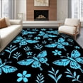 thumbnail image 1 of ODIKA 4'x6' Machine Washable Non-Slip Area Rug, Nocturnal Moth Garden Enchanted Wilderness Fantasy High Traffic Rug, Black, 574834, 1 of 7