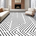 thumbnail image 1 of ODIKA 4'x6' Machine Washable Non-Slip Area Rug, Nordic Inspired Art with Minimalist Interlocking Arrows Motif High Traffic Rug, Black, 597359, 1 of 7