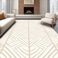 thumbnail image 1 of ODIKA 4'x6' Machine Washable Non-Slip Area Rug, Nordic Lattice Trellis with Delicate Interlocking Influence High Traffic Rug, Beige, 597841, 1 of 7