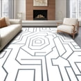 thumbnail image 1 of ODIKA 4'x6' Machine Washable Non-Slip Area Rug, Nordic Minimalist Interlocking Maze Motif Accent High Traffic Rug, Gray, 616929, 1 of 7