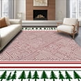 thumbnail image 1 of ODIKA 4'x6' Machine Washable Non-Slip Area Rug, Nordic Pine Tree Cane Stripe Holiday Corridor with Traditional Charm High Traffic Rug with Pad, Green, 632389, 1 of 8