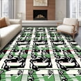 thumbnail image 1 of ODIKA 4'x6' Machine Washable Non-Slip Area Rug, Nordic Reindeer Interlocking Holiday Motif High Traffic Rug with Pad, Green, 627592, 1 of 8