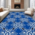 thumbnail image 1 of ODIKA 4'x6' Machine Washable Non-Slip Area Rug, Nordic Veil with Intertwined Starburst Flakes High Traffic Rug with Pad, Blue, 631404, 1 of 8