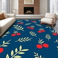 thumbnail image 1 of ODIKA 4'x6' Machine Washable Non-Slip Area Rug, Nordic Winter Bough Decorative Doormat High Traffic Rug, Blue, 731854, 1 of 7