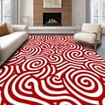 thumbnail image 1 of ODIKA 4'x6' Machine Washable Non-Slip Area Rug, North Pole Peppermint Crochet Artwork DIY High Traffic Rug, Red, 647899, 1 of 5
