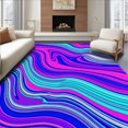 thumbnail image 1 of ODIKA 4'x6' Machine Washable Non-Slip Area Rug, Ocean Current Tidal Wave Abstract Fluid Movement Theme High Traffic Rug, Pink, 599697, 1 of 7
