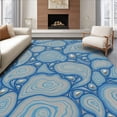 thumbnail image 1 of ODIKA 4'x6' Machine Washable Non-Slip Area Rug, Oceanic Tidepool Artwork with Nautilus Shells and Pebble Details High Traffic Rug with Pad, Blue, 702386, 1 of 8