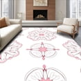 thumbnail image 1 of ODIKA 4'x6' Machine Washable Non-Slip Area Rug, Opal Blossom Interlocking Floral Medallion Refined Design High Traffic Rug with Pad, Pink, 449040, 1 of 8