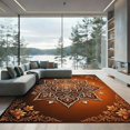 thumbnail image 1 of ODIKA 4'x6' Machine Washable Non-Slip Area Rug, Oriental Burnt Orange High Traffic Rug, Brown, 1016773, 1 of 7