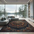 thumbnail image 1 of ODIKA 4'x6' Machine Washable Non-Slip Area Rug, Oriental Burnt Orange High Traffic Rug, Grey, 1253581, 1 of 7