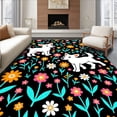 thumbnail image 1 of ODIKA 4'x6' Machine Washable Non-Slip Area Rug, Paired Pooch Wildflower Meadow Crochet Hook Kit Assembly High Traffic Rug, Black, 745119, 1 of 7