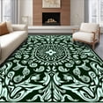 thumbnail image 1 of ODIKA 4'x6' Machine Washable Non-Slip Area Rug, Paisley Kaleidoscope Swirl Enchanting Mystical Labyrinth High Traffic Rug, Green, 588963, 1 of 7