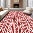 thumbnail image 1 of ODIKA 4'x6' Machine Washable Non-Slip Area Rug, Peppermint Swirl Anti Fatigue with Festive Striped Design High Traffic Rug, Red, 621878, 1 of 7