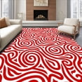 thumbnail image 1 of ODIKA 4'x6' Machine Washable Non-Slip Area Rug, Peppermint Swirl Holiday Anti Fatigue Floor High Traffic Rug, Red, 621860, 1 of 7