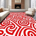 thumbnail image 1 of ODIKA 4'x6' Machine Washable Non-Slip Area Rug, Peppermint Whirl Festive Spiral Holiday Swirl Motif High Traffic Rug with Pad, Red, 736799, 1 of 8