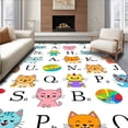 thumbnail image 1 of ODIKA 4'x6' Machine Washable Non-Slip Area Rug, Phonics Teaching Featuring Illustrated Character Animals High Traffic Rug, Orange, 689049, 1 of 7