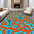 thumbnail image 1 of ODIKA 4x6 Machine Washable Non-Slip Area Rug, Pixelated Arcade Controller with Energetic Multicolor Shockwave High Traffic Rug with Pad, Orange, 464477, 1 of 8