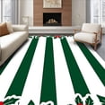 thumbnail image 1 of ODIKA 4'x6' Machine Washable Non-Slip Area Rug, Playful Cane Stripes with Holly Leaf Flourishes and Berry Details High Traffic Rug, Green, 639433, 1 of 7