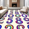 thumbnail image 1 of ODIKA 4'x6' Machine Washable Non-Slip Area Rug, Playful Numerals Knowledge Adventure Featuring Counting High Traffic Rug, Red, 694939, 1 of 7