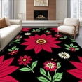 thumbnail image 1 of ODIKA 4'x6' Machine Washable Non-Slip Area Rug, Poinsettia Bloom Latch Hook Kit Seasonal Flower Project High Traffic Rug with Pad, Red, 744459, 1 of 8