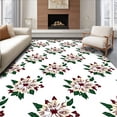 thumbnail image 1 of ODIKA 4'x6' Machine Washable Non-Slip Area Rug, Poinsettia Bloom Tree Skirt with Elegant Floral Christmas Petal Design High Traffic Rug with Pad, Ivory, 733912, 1 of 8