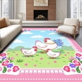 thumbnail image 1 of ODIKA 4'x6' Machine Washable Non-Slip Area Rug, Poultry Latch Hook Canvas Kit Pillow Project High Traffic Rug, Pink, 643598, 1 of 7