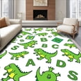 thumbnail image 1 of ODIKA 4x6 Machine Washable Non-Slip Area Rug, Prehistoric Learning Featuring Dino Friends and ABC Blocks Design High Traffic Rug, Green, 729121, 1 of 7