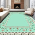 thumbnail image 1 of ODIKA 4'x6' Machine Washable Non-Slip Area Rug, Pristine Devotional Sajadah Blooming Rosette Arch Framework High Traffic Rug, Blue, 663213, 1 of 7