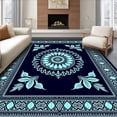 thumbnail image 1 of ODIKA 4'x6' Machine Washable Non-Slip Area Rug, Pristine Shoreline Medallion High Traffic Rug, Black, 718285, 1 of 7