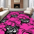 thumbnail image 1 of ODIKA 4'x6' Machine Washable Non-Slip Area Rug, Raven Feather Swirl Spiral Motion Contemporary Accent High Traffic Rug, Pink, 575491, 1 of 7