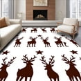 thumbnail image 1 of ODIKA 4'x6' Machine Washable Non-Slip Area Rug, Reindeer Latch Kit Canvas Yarn Needlework Hook High Traffic Rug, Brown, 743542, 1 of 7