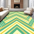 thumbnail image 1 of ODIKA 4'x6' Machine Washable Non-Slip Area Rug, Retro Optical Illusion Showcasing Zigzag Motif High Traffic Rug with Pad, Green, 525327, 1 of 8