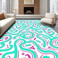 thumbnail image 1 of ODIKA 4'x6' Machine Washable Non-Slip Area Rug, Retro Pixel Mosaic with Mythical Serpent Motif and Accents High Traffic Rug with Pad, Pink, 700986, 1 of 8