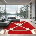 thumbnail image 1 of ODIKA 4'x6' Machine Washable Non-Slip Area Rug, Retro Red High Traffic Rug, Red, 1023169, 1 of 7