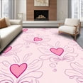 thumbnail image 1 of ODIKA 4'x6' Machine Washable Non-Slip Area Rug, Romantic Cluster with Delicate Petal Motifs and Whimsical Swirls High Traffic Rug with Pad, Pink, 741072, 1 of 8