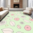 thumbnail image 1 of ODIKA 4'x6' Machine Washable Non-Slip Area Rug, Romantic Rose Petals High Traffic Rug, Green, 360526, 1 of 7