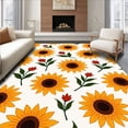 thumbnail image 1 of ODIKA 4'x6' Machine Washable Non-Slip Area Rug, Rustic Autumn Harvest Floral Display High Traffic Rug with Pad, Yellow, 703392, 1 of 8