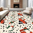 thumbnail image 1 of ODIKA 4'x6' Machine Washable Non-Slip Area Rug, Rustic Barnyard Motif Christmas Seasonal Accent Textile High Traffic Rug, Black, 614056, 1 of 5