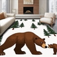 thumbnail image 1 of ODIKA 4'x6' Machine Washable Non-Slip Area Rug, Rustic Bear Family Scene High Traffic Rug with Pad, Brown, 612381, 1 of 8