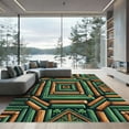 thumbnail image 1 of ODIKA 4'x6' Machine Washable Non-Slip Area Rug, Rustic Cabin Dark Green High Traffic Rug, Green, 1304184, 1 of 7