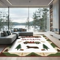 thumbnail image 1 of ODIKA 4'x6' Machine Washable Non-Slip Area Rug, Rustic Cabin Green High Traffic Rug with Pad, Green, 1053219, 1 of 8