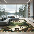 thumbnail image 1 of ODIKA 4'x6' Machine Washable Non-Slip Area Rug, Rustic Forest Green High Traffic Rug, Green, 1049742, 1 of 7