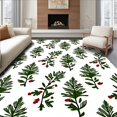 thumbnail image 1 of ODIKA 4'x6' Machine Washable Non-Slip Area Rug, Rustic Pine Branch Woodland Christmas Theme Accent High Traffic Rug, Green, 614485, 1 of 7
