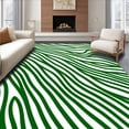 thumbnail image 1 of ODIKA 4'x6' Machine Washable Non-Slip Area Rug, Safari Striped Faux Hide Contemporary Floor Covering High Traffic Rug, Green, 592634, 1 of 7