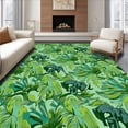 thumbnail image 1 of ODIKA 4'x6' Machine Washable Non-Slip Area Rug, Safari Wildlife Print with Tropical Foliage Motifs High Traffic Rug, Green, 684728, 1 of 7