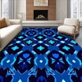 thumbnail image 1 of ODIKA 4'x6' Machine Washable Non-Slip Area Rug, Sapphire Prism Crystal Facet Jewel Treasure High Traffic Rug, Blue, 484929, 1 of 7