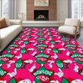 thumbnail image 1 of ODIKA 4'x6' Machine Washable Non-Slip Area Rug, Scandinavian Inspired Yuletide Ornament Interlocking Modern Art High Traffic Rug with Pad, Pink, 644521, 1 of 8